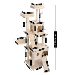 CA Domestic Delivery Cat Tree House Tower Condo Cat Scratcher Posts for Cat Model H