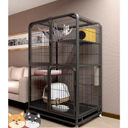 Cat / Kitten Cage, Kennel, Crate, Home with Wheels; Cat Villa Multi-Layer with Tray and tray