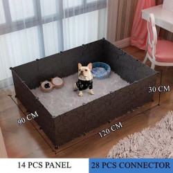 14 PCS PANEL Pet Playpen Animal Fence Cage Crate Dog Cat Kennel Extendable